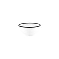 JAB JAB VINTAGE WHITE/BLACK RIM ENAMEL LOOK ROUND BOWL 150x70mm (x6)