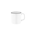 JAB JAB VINTAGE WHITE/BLACK RIM ENAMEL LOOK MUG  80x85mm (x6)