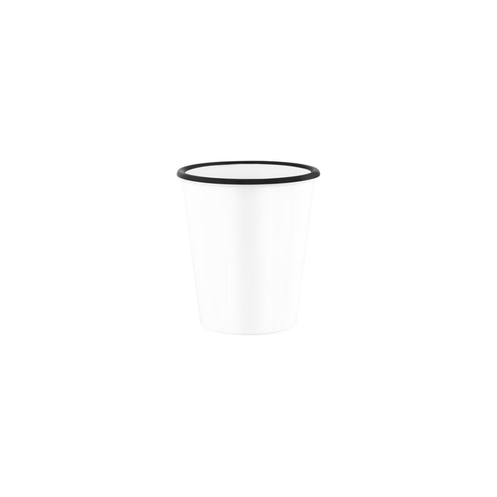 JAB JAB VINTAGE WHITE/BLACK RIM ENAMEL LOOK TUMBLER 80x90mm (x6)