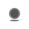 JAB JAB VINTAGE GREY/WHITE RIM ENAMEL LOOK ROUND PLATE 190mm (x6)