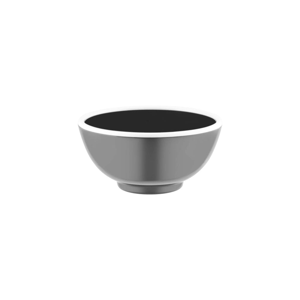 JAB JAB VINTAGE GREY/WHITE RIM ENAMEL LOOK ROUND BOWL 175x80mm (x6)
