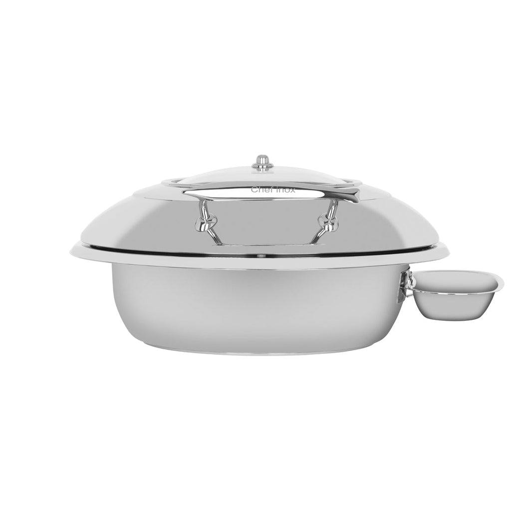 Chef Inox DELUXE CHAFER-18/8, ROUND, LARGE W/GLASS LID