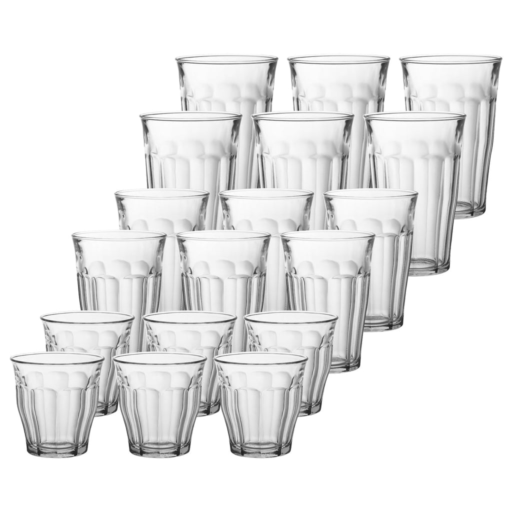 Duralex PICARDIE-TUMBLER SET 18pc CLEAR (9032A) Set