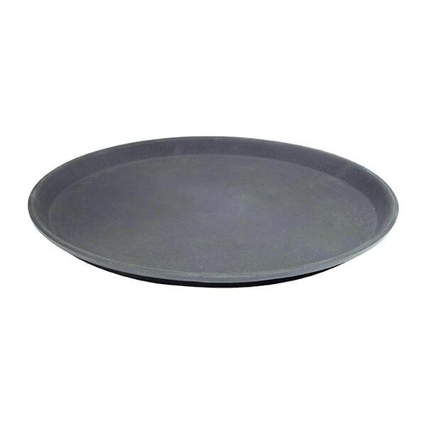 Cater-Rax  ROUND FIBRE GLASS TRAY-NON-SLIP | 400mm | 16" BLACK (Each)