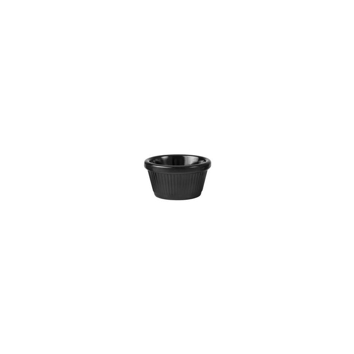 Ryner Melamine  RAMEKIN-FLUTTED | 72mm Ø | 40mm H | 60ml BLACK (4 Doz)