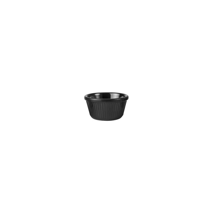 Ryner Melamine  RAMEKIN-FLUTTED | 80mm Ø | 45mm H | 90ml BLACK (4 Doz)