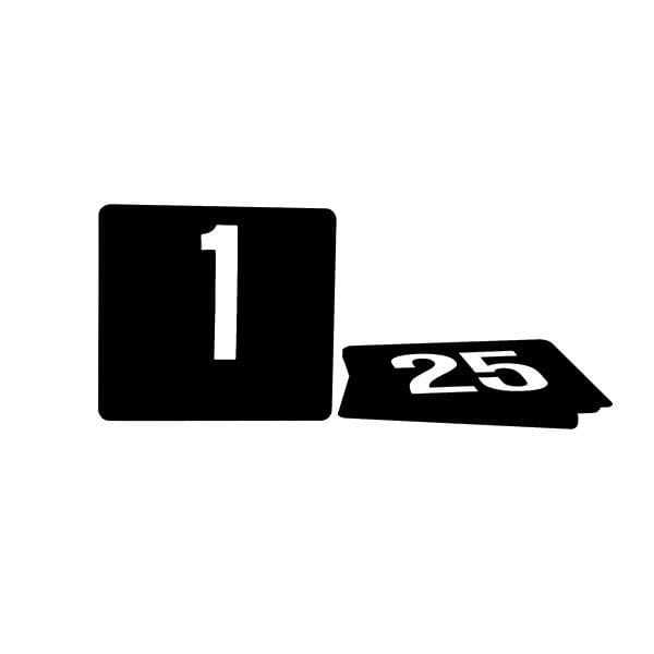 Trenton  TABLE NUMBER-105x95mm | SET 1-25 WHITE ON BLACK (Set)