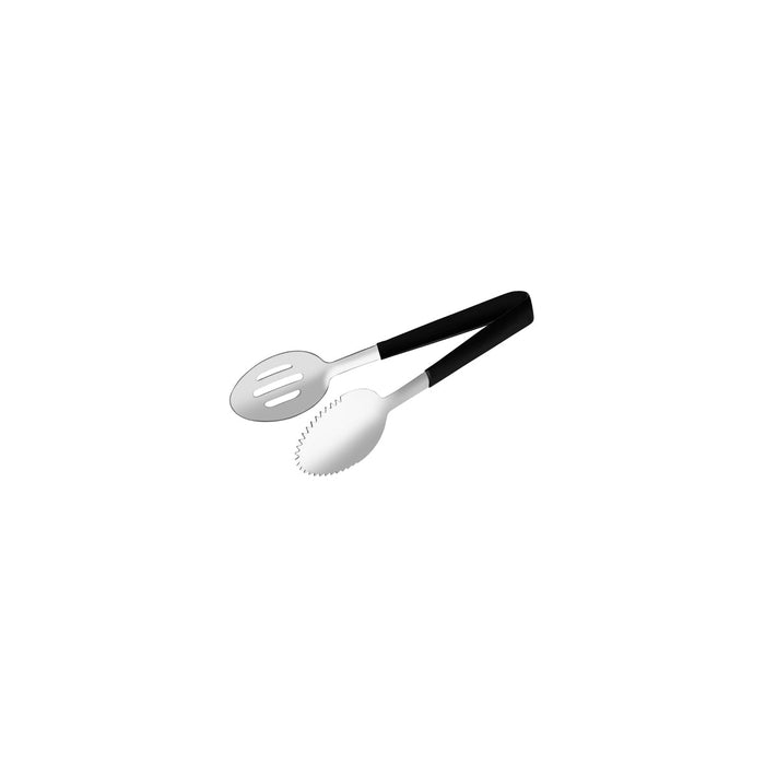Chef Inox ROUND SPOON TONGS Stainless Steel ONE SIDE SLOTTED/VINYL HDL 2