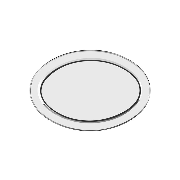 Chef Inox PLATTER-OVAL - Stainless Steel 450mm ROLLED EDGE (x1)