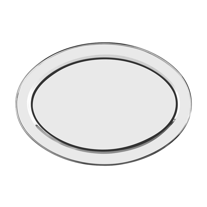 Chef Inox PLATTER-OVAL - Stainless Steel 600mm ROLLED EDGE (x1)