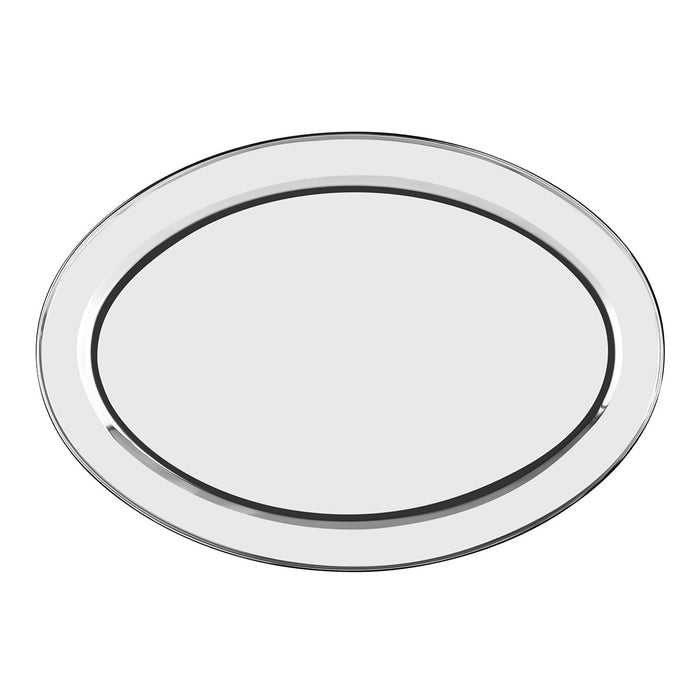 Chef Inox PLATTER-OVAL - Stainless Steel 650mm ROLLED EDGE (x1)