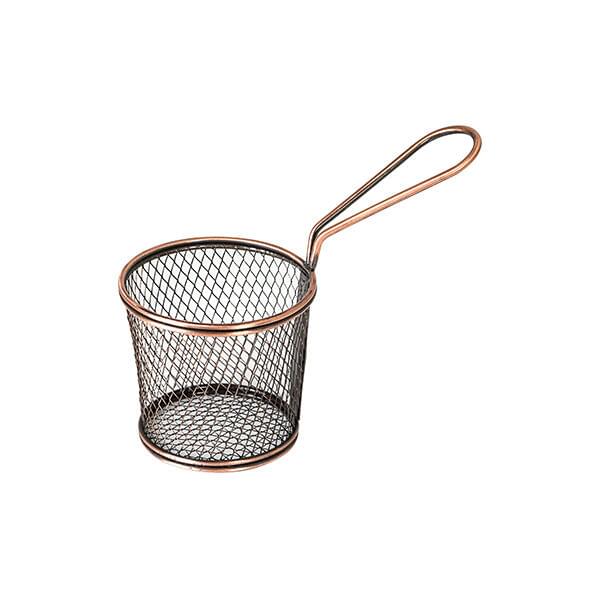 Moda BROOKLYN SERVICE BASKET-S/S | ROUND | 80x90mm ANTIQUE COPPER (Each)