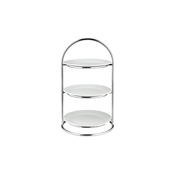 Athena  PLATE STAND-S/S | 3 TIER | 230mm Ø | 408mm H TO SUIT 200mm Ø PLATE (Each)