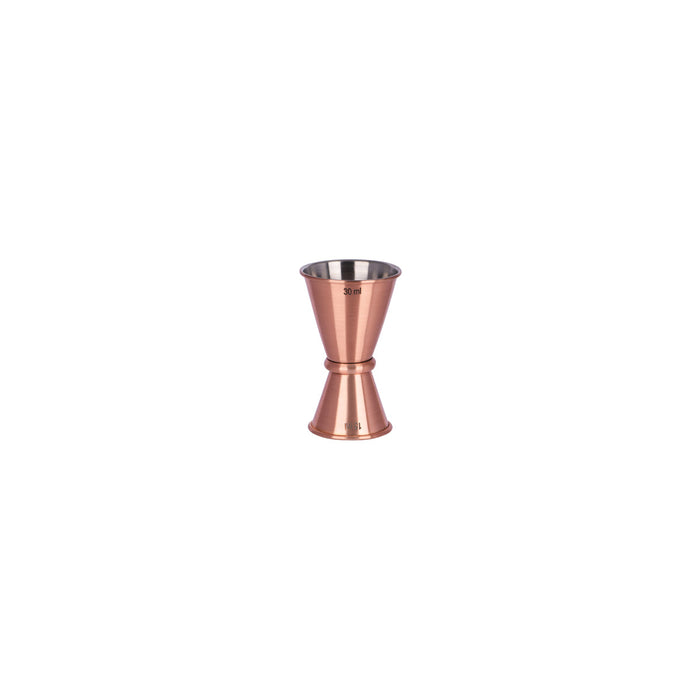Chef Inox JAPANESE JIGGER ROLLED EDGES 15/30ml COPPER PLATED EA