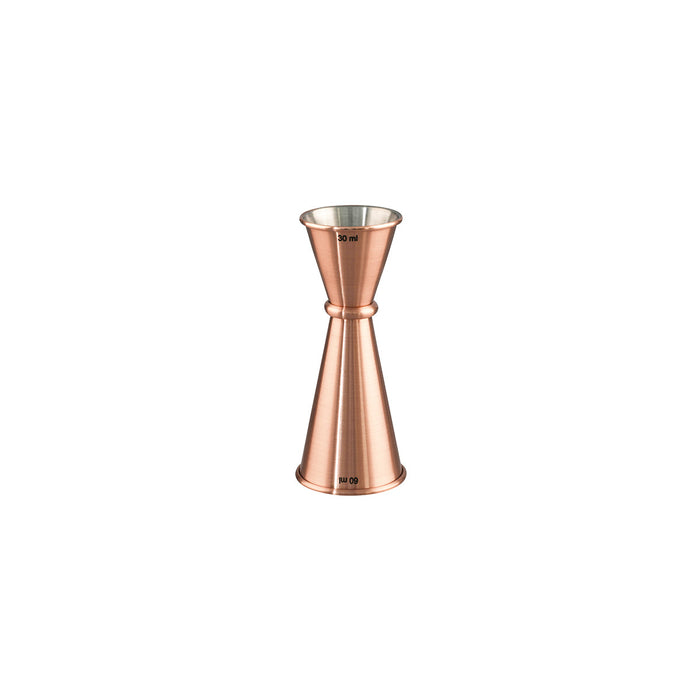 Chef Inox JAPANESE JIGGER ROLLED EDGES 30/60ml COPPER PLATED EA