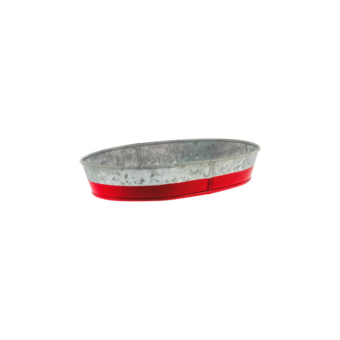 Chef Inox CONEY ISL-GALVANISED OVAL TRAY DIPPED RED 240x160x45mm EA
