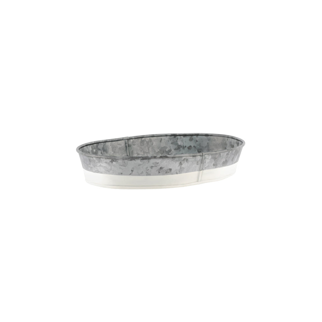 Chef Inox CONEY ISL-GALVANISED OVAL TRAY DIPPED WHT 240x160x45mm EA