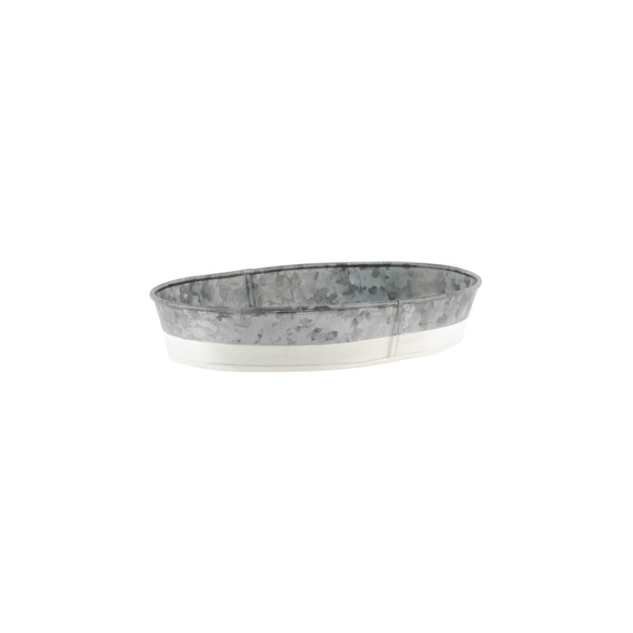 Chef Inox CONEY ISL-GALVANISED OVAL TRAY DIPPED WHT 240x160x45mm EA