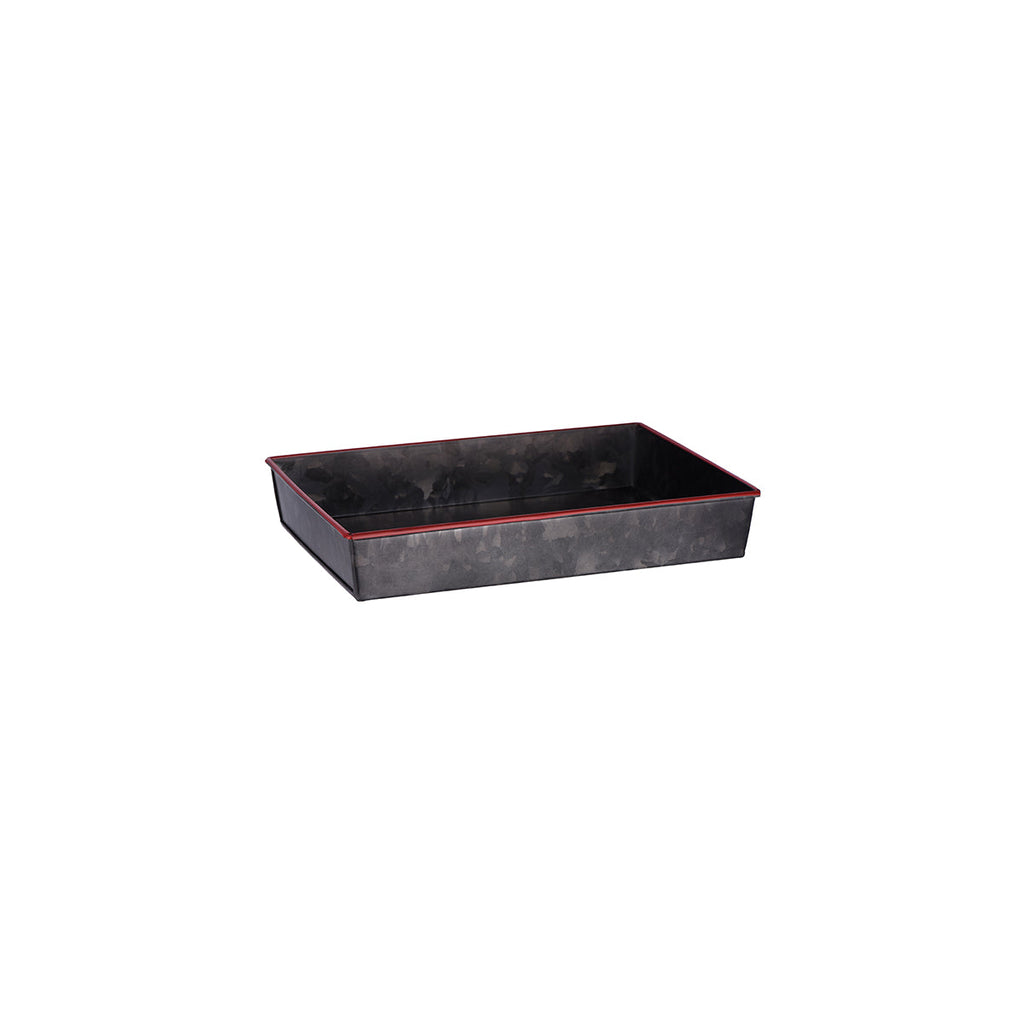 Chef Inox CONEY ISL-GALVANISED BLACK RECT TRAY FLARED RED 240x160x40mm EA