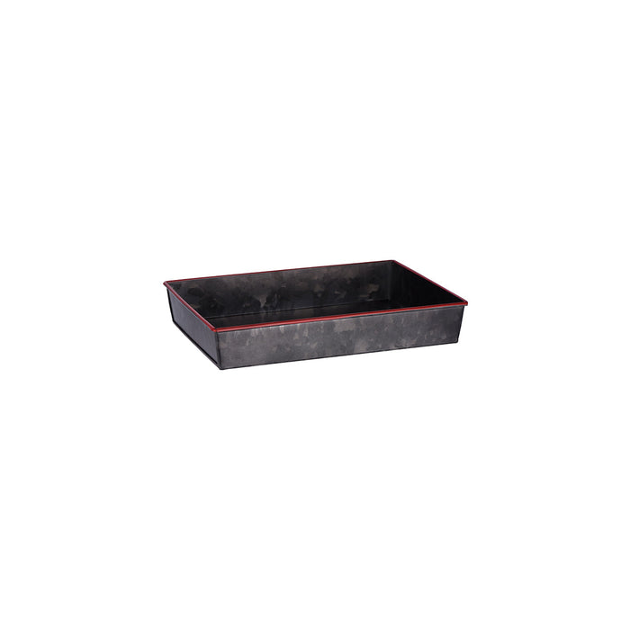 Chef Inox CONEY ISL-GALVANISED BLACK RECT TRAY FLARED RED 240x160x40mm EA