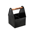 Chef Inox CONEY ISL-UTENSIL CADDY 3 COMP BLACK WOOD HDL 170x170x230mm EA