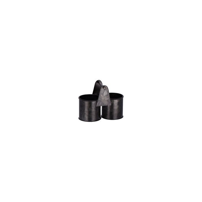 Chef Inox CONEY ISL-GALVANISED BLACK DUAL POT CADDY 140x70x70mm EA