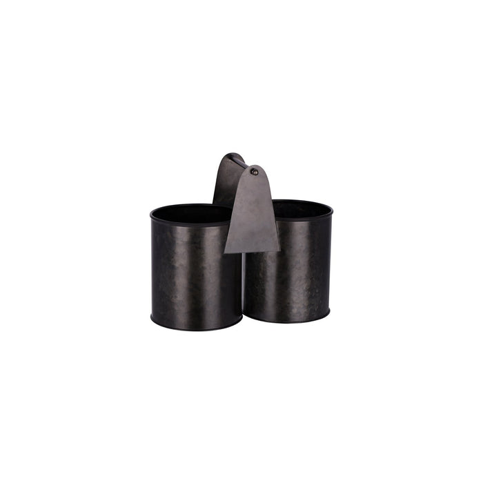 Chef Inox CONEY ISL-GALVANISED BLACK DUAL POT CADDY 240x120x140mm EA