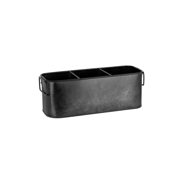 Chef Inox CONEY ISL-GALVANISED BLACK 3 COMP RECT CADDY 270x100x100mm EA