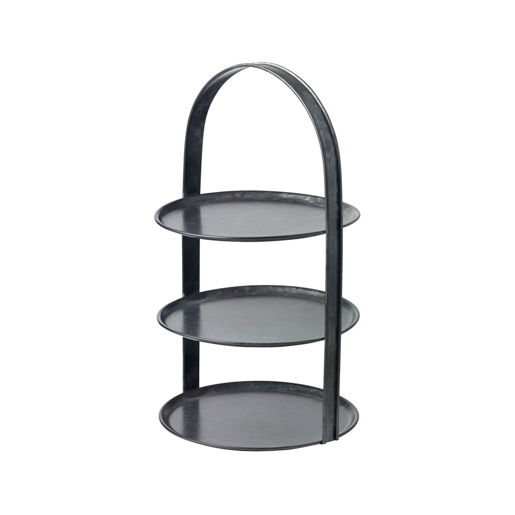 Chef Inox CONEY ISL-GALVANISED BLACK TEA STAND 3 TIER FIXED 310x510mm EA