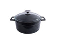 Lava GLAZE CASSEROLE-ROUND | GLASS LID | 6.7lt | 280mm Ø BLACK (Each)