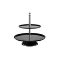 Alkan Zicco  ROUND STAND-2-TIER | 250/350mm Ø | 370mm H  BLACK POLYCARBONATE (Each)