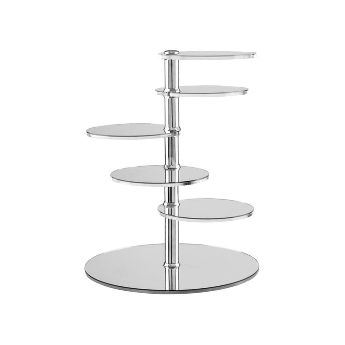 Alkan Zicco  DISPLAY STAND-280mm Ø | 400mm H | 5 TIER MIRROR POLYCARBONTE (Each)