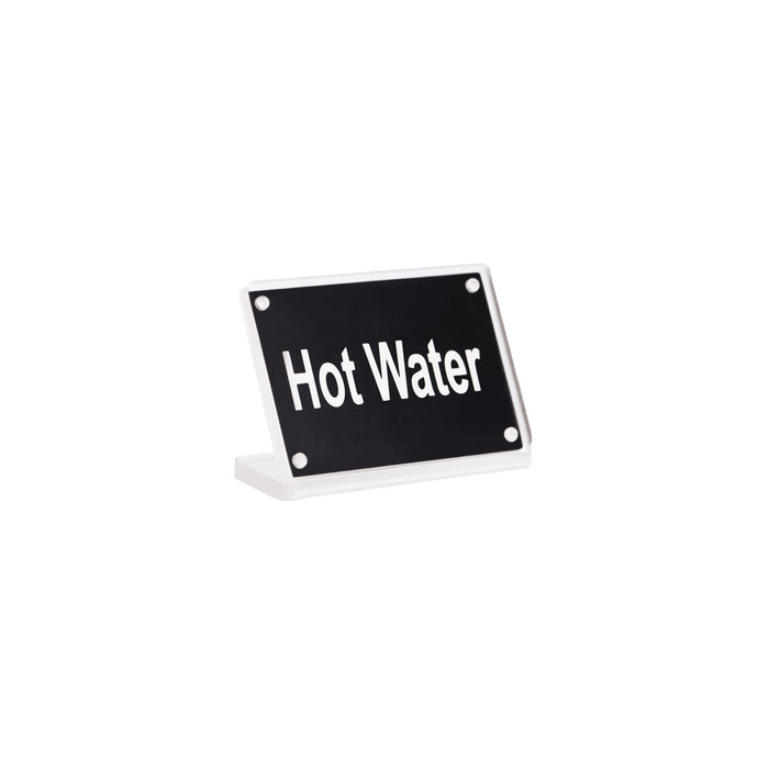 Chef Inox BUFFET SIGN- ACRYLIC w/S/S MAGNET PLATE "HOT WATER" EA