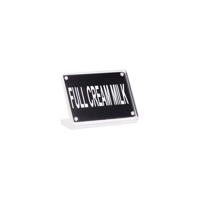 Chef Inox BUFFET SIGN- ACRYLIC w/S/S MAGNET PLATE "FULL CREAM MLK EA