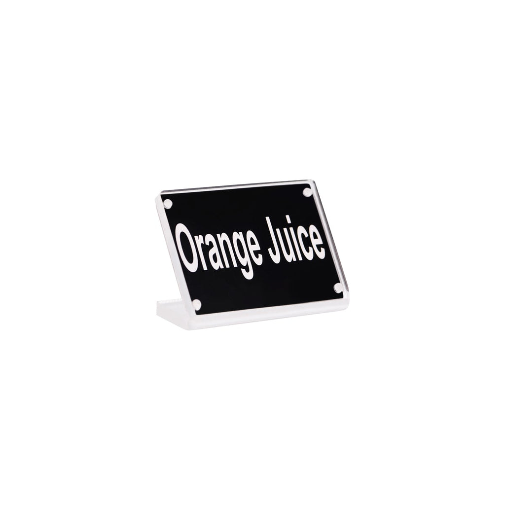 Chef Inox BUFFET SIGN- ACRYLIC w/S/S MAGNET PLATE "ORANGE JUICE" EA