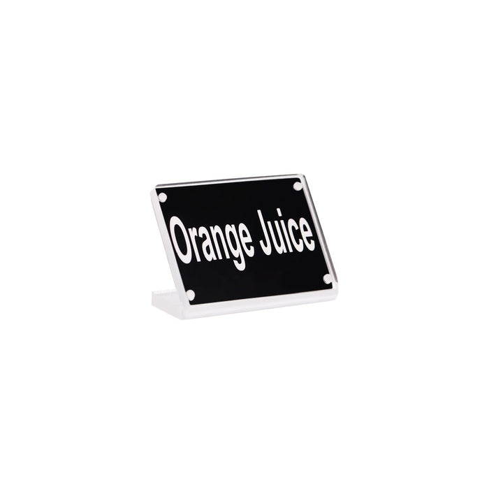Chef Inox BUFFET SIGN- ACRYLIC w/S/S MAGNET PLATE "ORANGE JUICE" EA