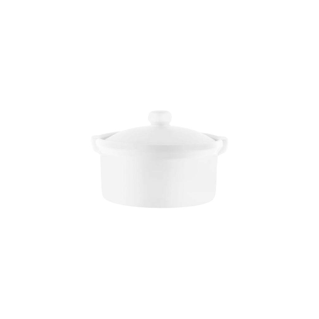 Vitroceram CASSEROLE-ROUND WITH COVER 500ml WHITE EA (x24)