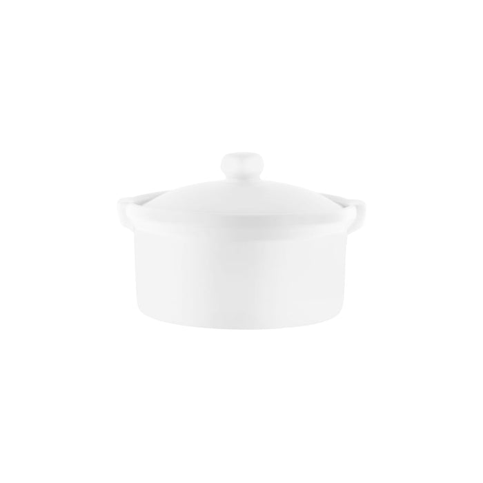 Vitroceram CASSEROLE-ROUND WITH COVER 1.0lt WHITE (x12)
