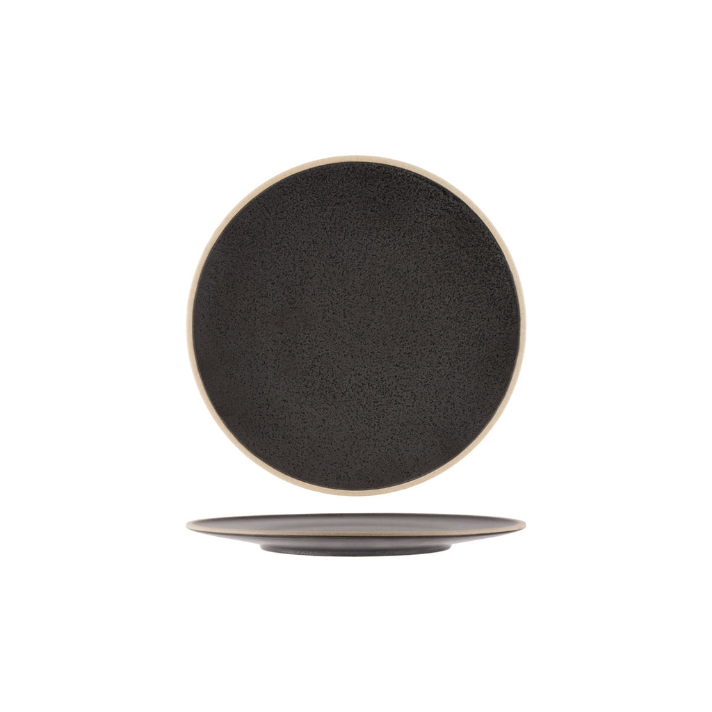 Tablekraft SOHO ROUND PLATE SPECKLE BLACK 255mm EA