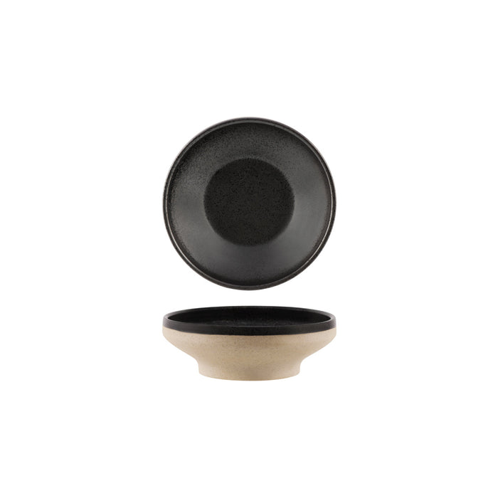 Tablekraft SOHO ROUND BOWL FOOTED SPECKLE BLACK 153x50mm EA