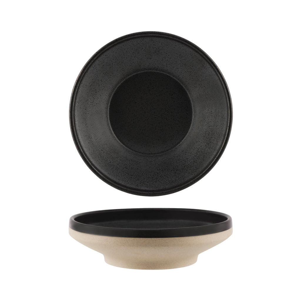 Tablekraft SOHO ROUND BOWL FOOTED SPECKLE BLACK 230x68m EA