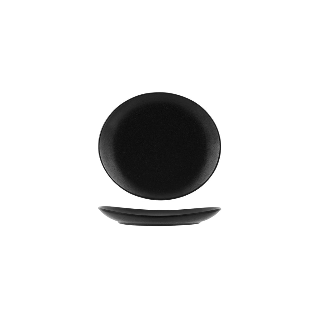 Tablekraft BLACK OVAL PLATE-210x190mm EA
