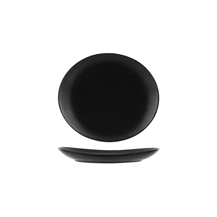 Tablekraft BLACK OVAL PLATE-250x220mm EA