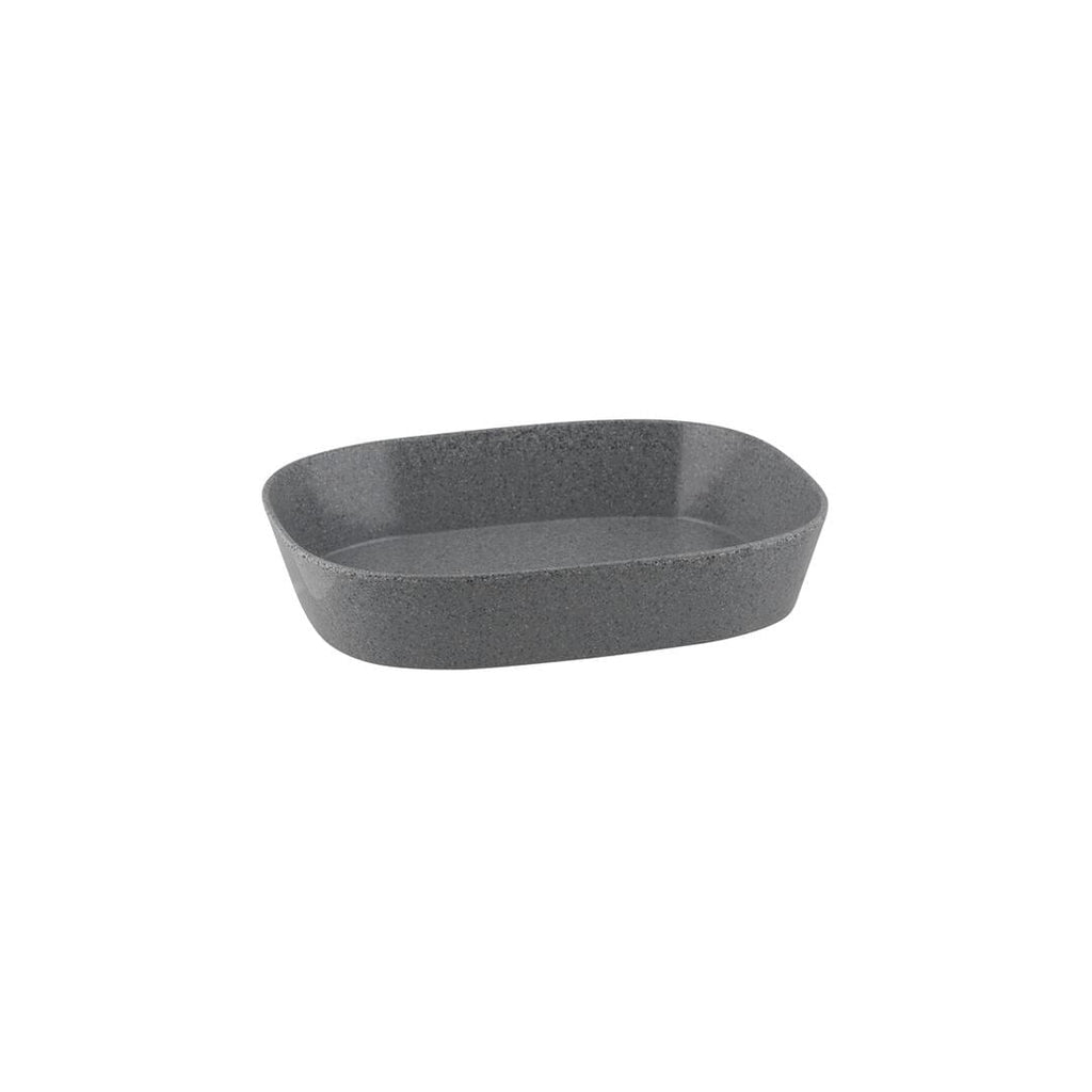 Ryner Melamine PEBBLE RECT DISH-1/2 SIZE, 65mm DEEP   STONE GREY (x3)