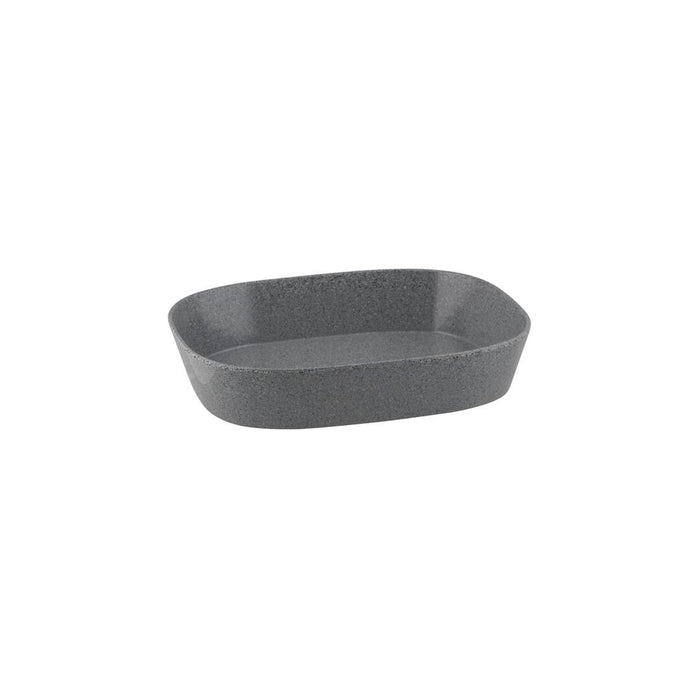 Ryner Melamine PEBBLE RECT DISH-1/2 SIZE, 65mm DEEP   STONE GREY (x3)