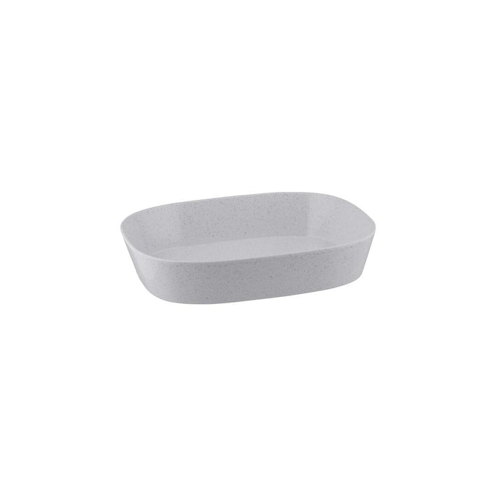 Ryner Melamine PEBBLE RECT DISH-1/2 SIZE, 65mm DEEP   STONE WHITE (x3)