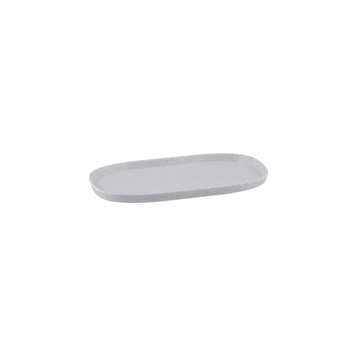 Ryner Melamine PEBBLE RECT DISH-1/3 SIZE, 20mm DEEP   STONE WHITE (x6)
