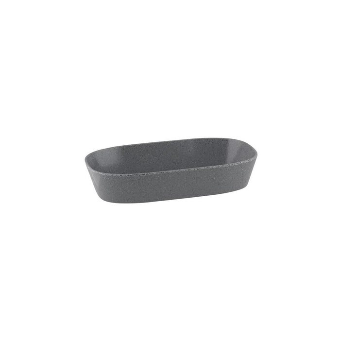 Ryner Melamine PEBBLE RECT DISH-1/3 SIZE, 65mm DEEP   STONE GREY (x3)