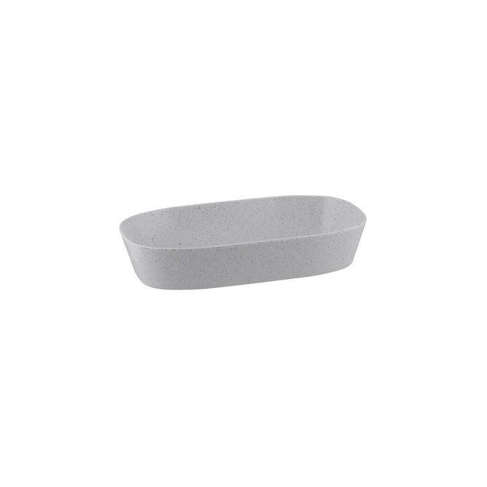 Ryner Melamine PEBBLE RECT DISH-1/3 SIZE, 65mm DEEP   STONE WHITE (x3)