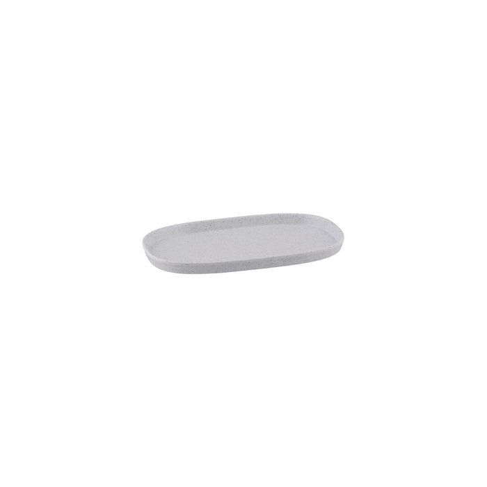 Ryner Melamine PEBBLE RECT DISH-1/4 SIZE, 20mm DEEP   STONE WHITE (x6)